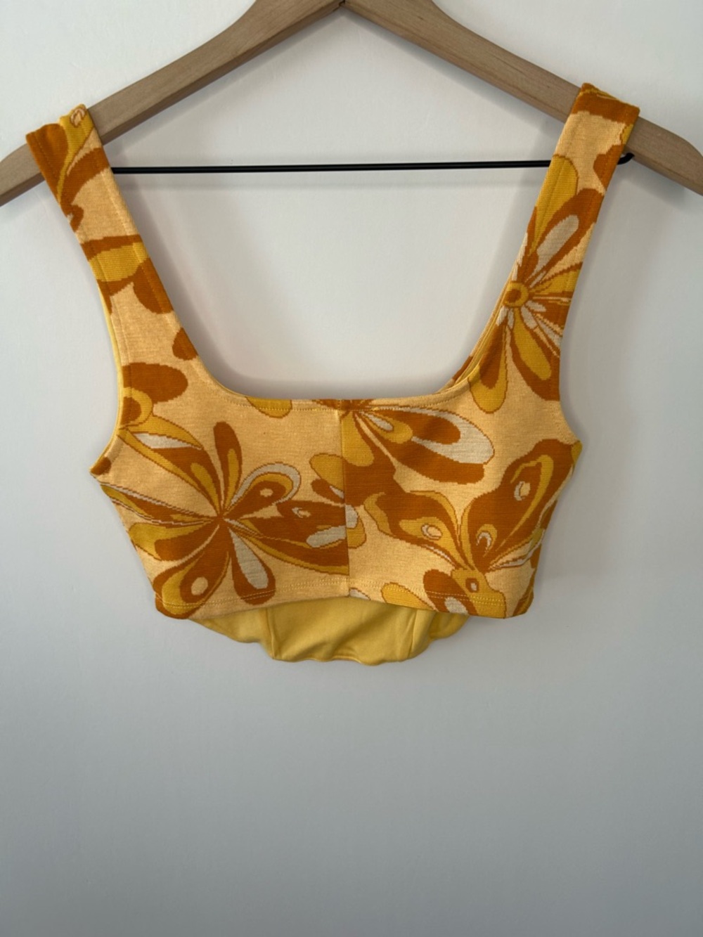 Zara Women’s Gold Floral Jacquard Corset Style Sleeveless Cropped Top, Medium - Picture 6 of 7